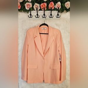 JustFab Hello Spring Pastel Peach Blazer
